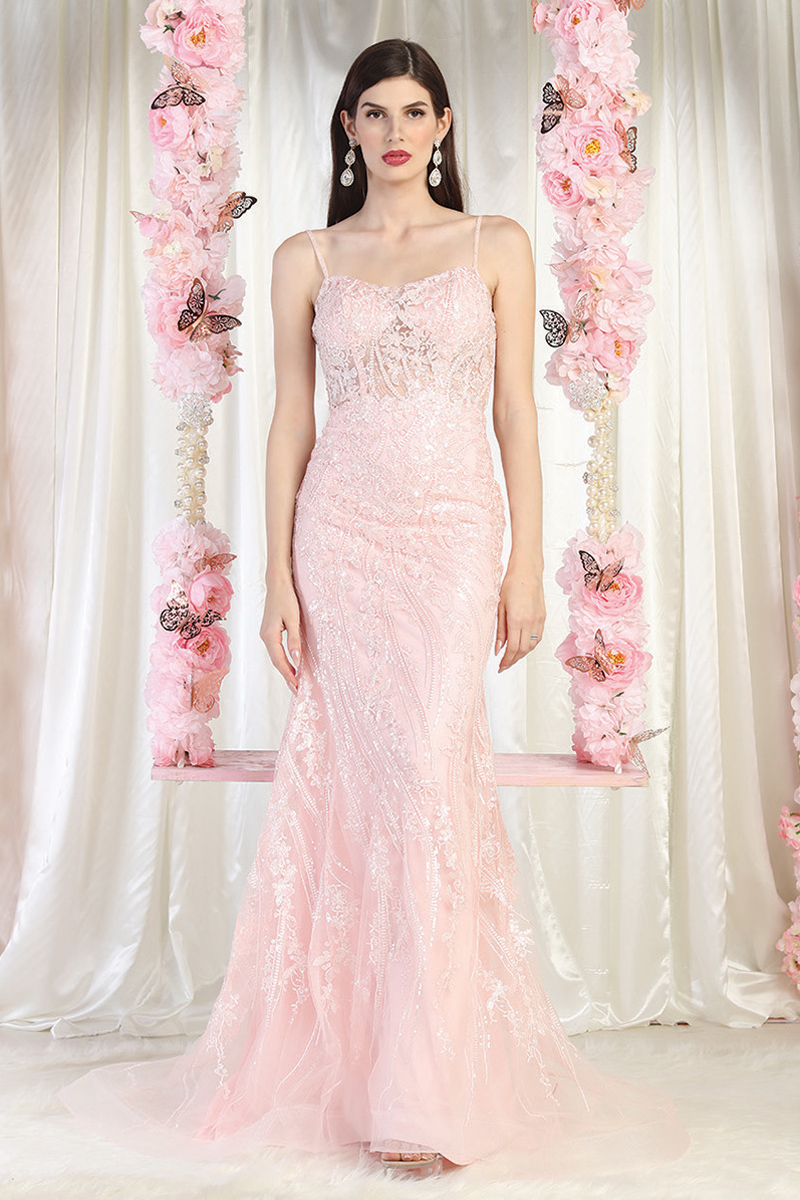 Round Neck Trumpet/Mermaid Lace Dress with Sequins